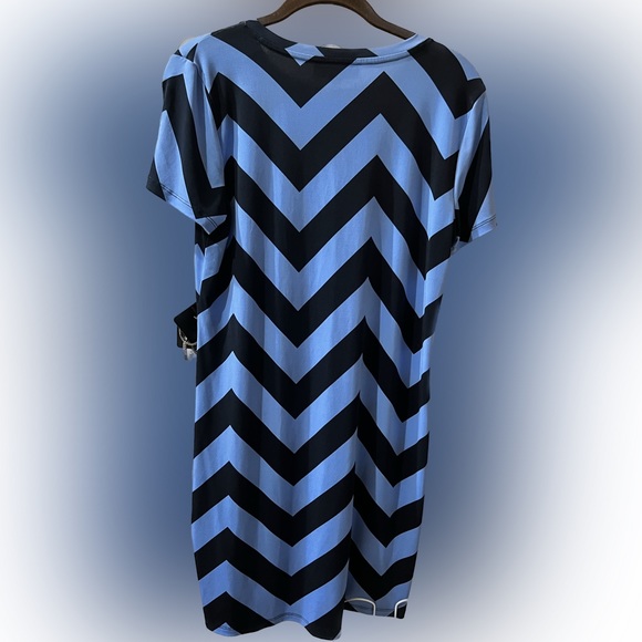 #9 Michael Kors Chevron Dress Black & Blue - Picture 2 of 8